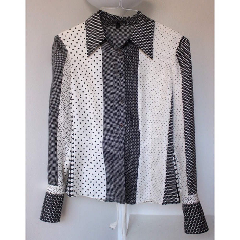 Vintage ESCADA silk shirt blouse polka dots 36